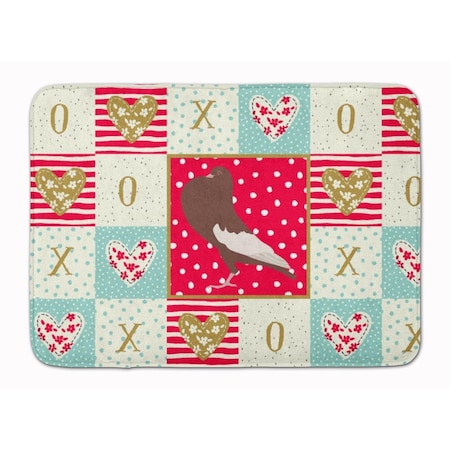 Carolines Treasures 19 x 27 in. English Pouter Pigeon Love Machine Washable Memory Foam Mat CK5381RUG